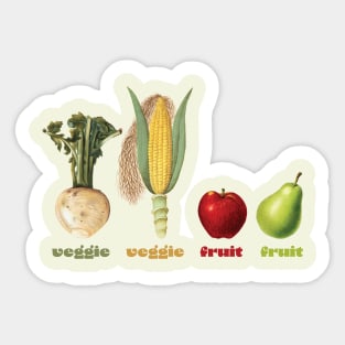 Veggie Veggie Fruit Fruit Food Rocks Sticker